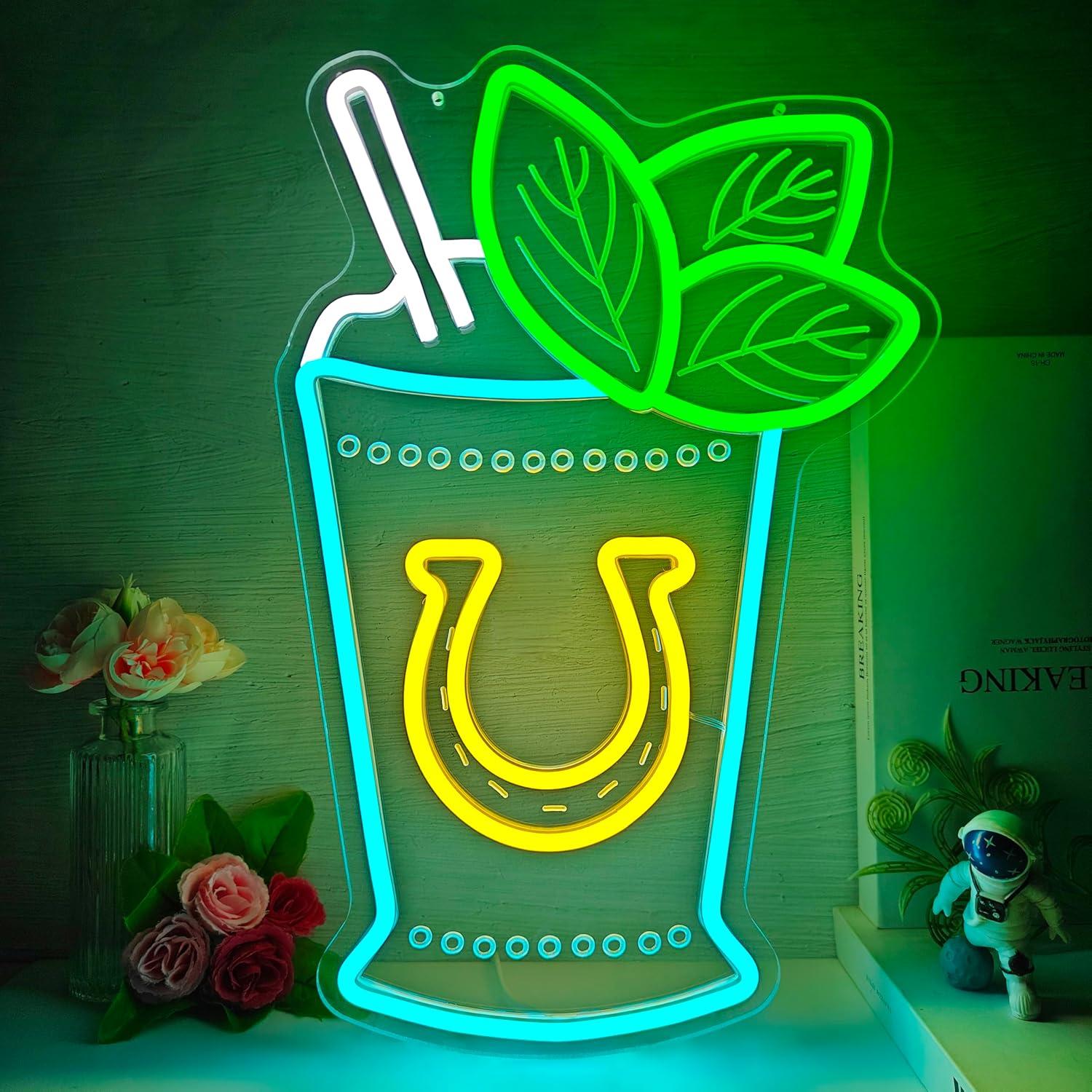 Neon Sign Party - لافتة نيون لكوكتيل مينت جوليب تضفي