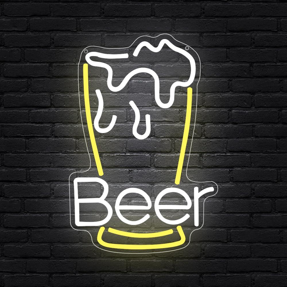لافتة نيون على شكل زجاجة بيرة  - مراجعة Neon Sign Party وسعره