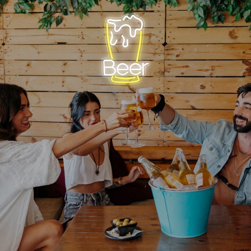 لافتة نيون على شكل زجاجة بيرة  - مراجعة Neon Sign Party وسعره